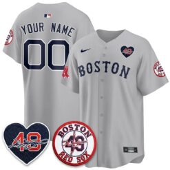 BOS Tim Wakefield Memorial Patch Vaper Premier Limited Custom Jersey - All Stitched by Boston Red Sox