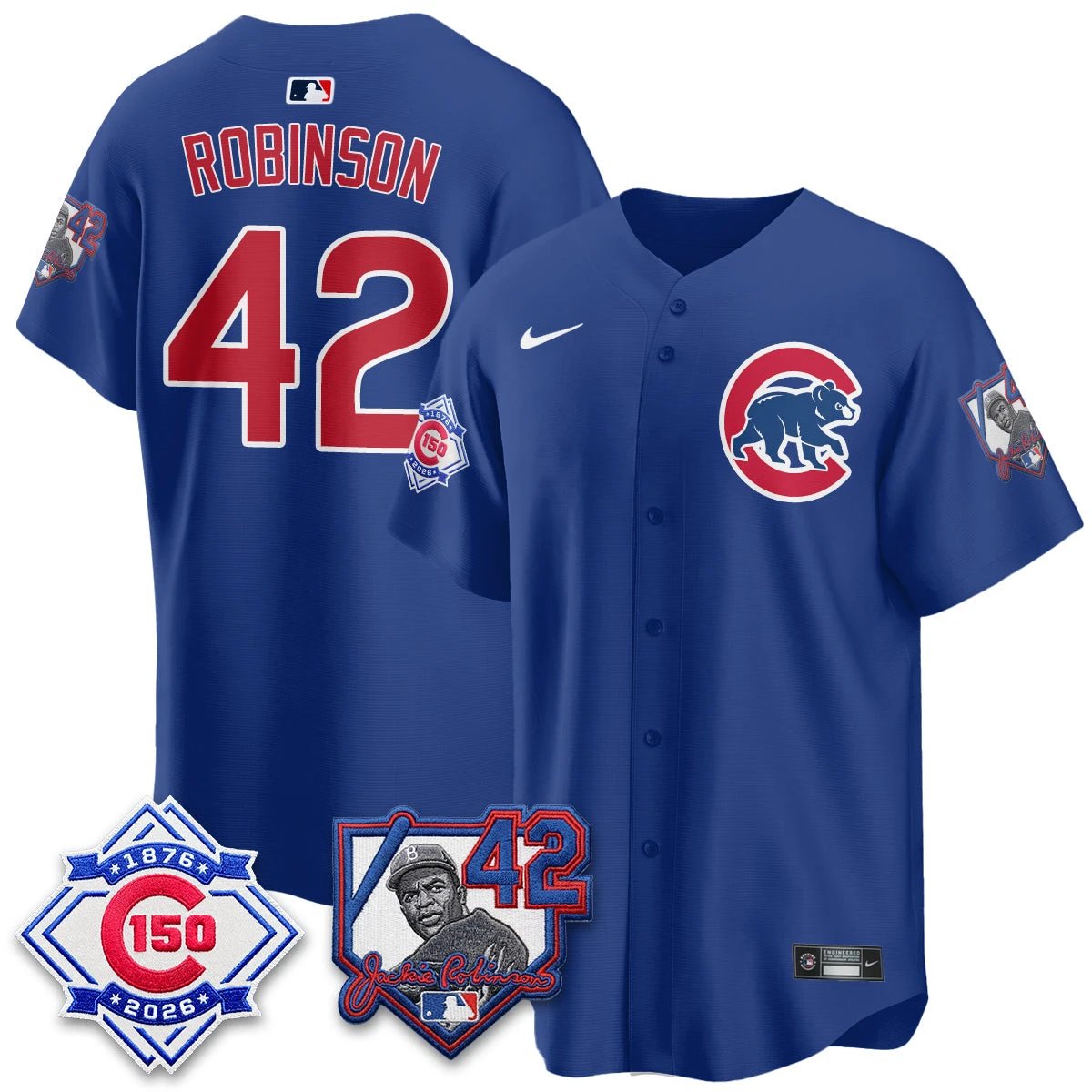 Chicago Cubs 150th Anniversary & Jackie Robinson Day Patch Vapor Premier Limited Jersey - All Stitched by Chicago Cubs