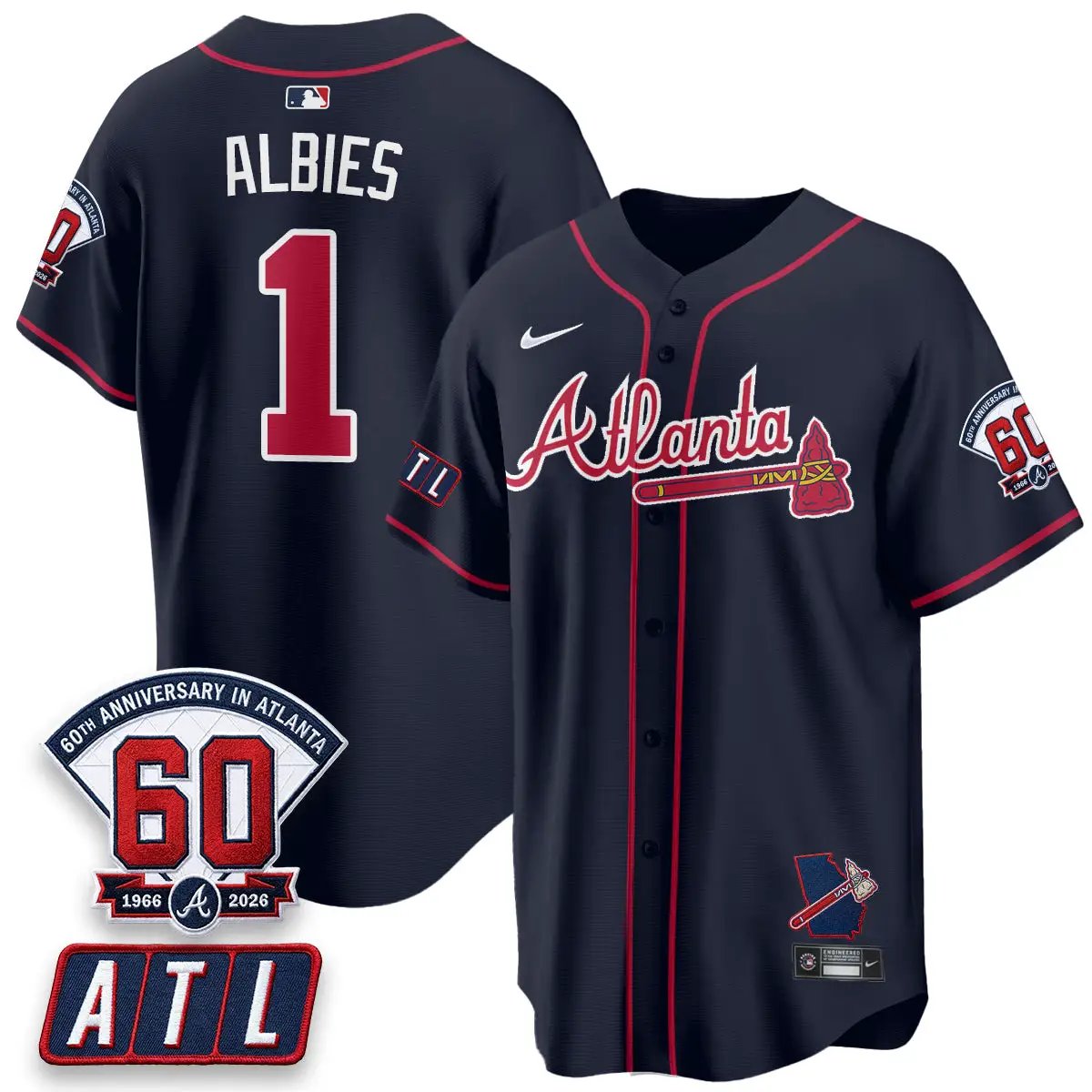 ATL 2026 60th Anniversary Vapor City Connect Limited Jersey - All Stitched by Atlanta Braves