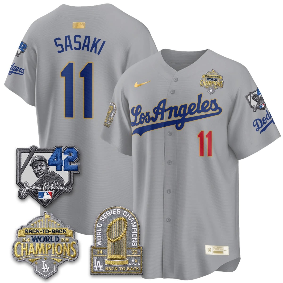 Los Angeles Dodgers 2026 New Era Gold Collection Vapor Limited Jersey - B2B Champs - All Stitched by Los Angeles Dodgers