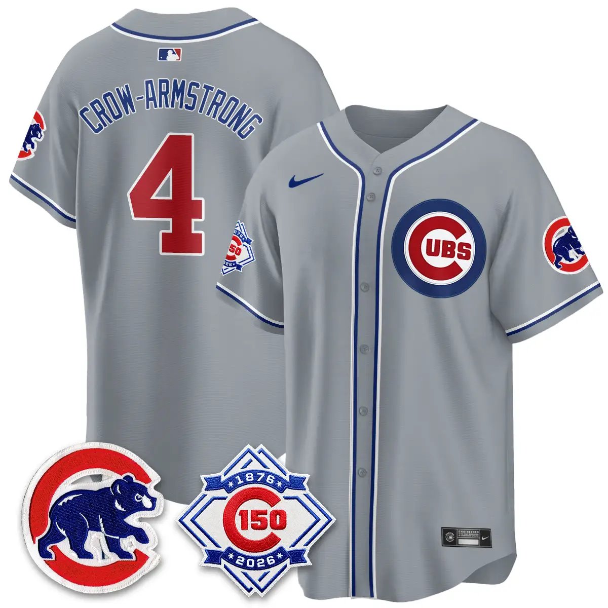 Chicago Cubs 150th Anniversary Black Out Style Vapor Premier Limited Jersey - All Stitched by Chicago Cubs