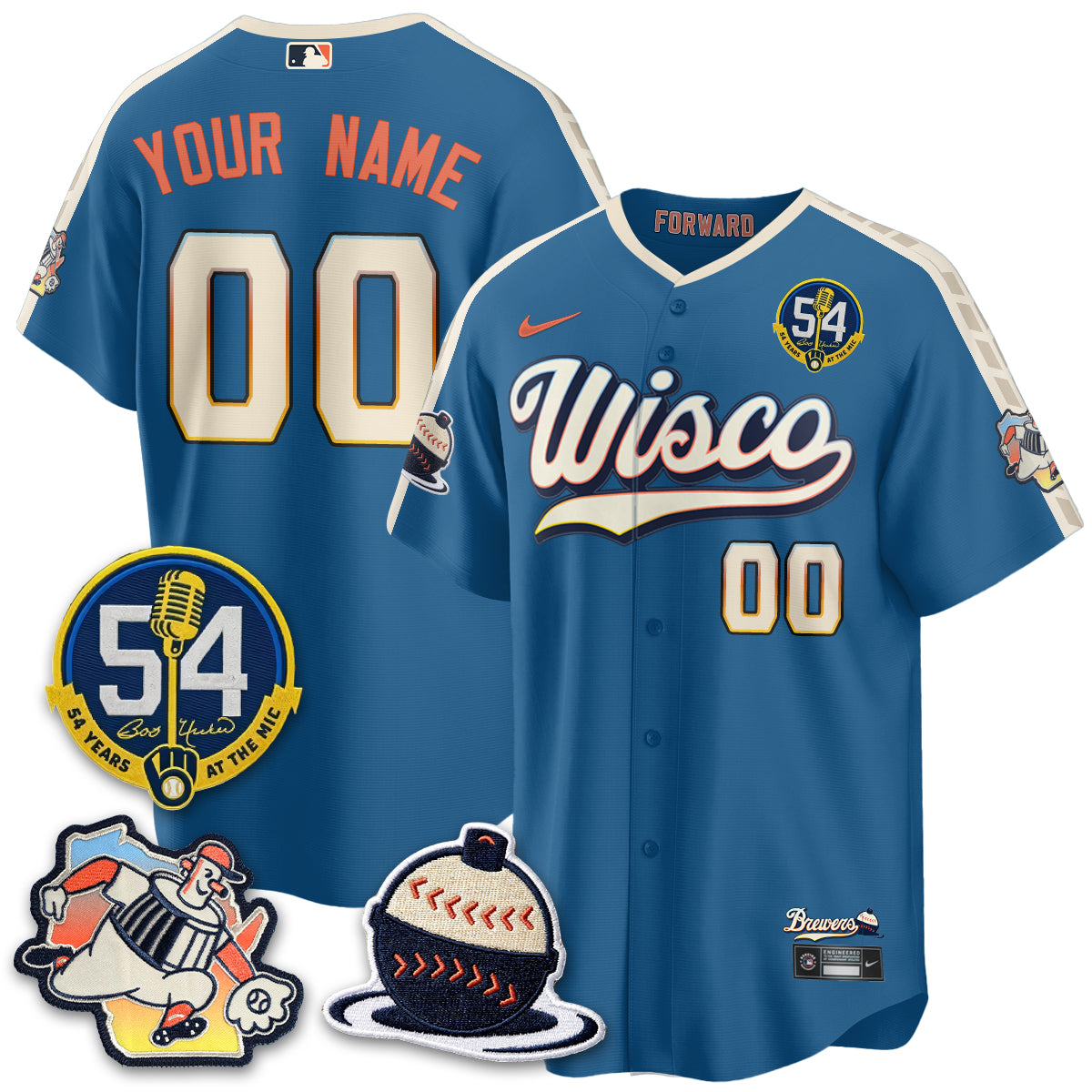 Milwaukee Brewers 2026 City Connect Bob Uecker Vapor Limited Custom Jersey - All Stitched V1 by Milwaukee Brewers