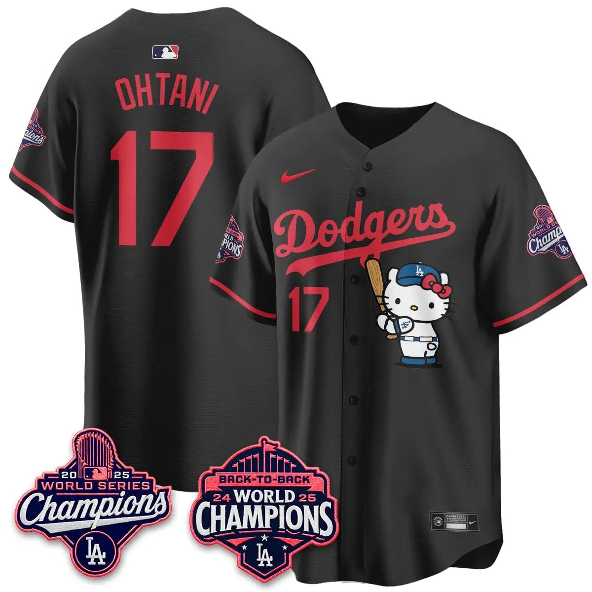 LAD x Hello Kitty Night 2026 Vapor Jersey - All Stitched by Los Angeles Dodgers
