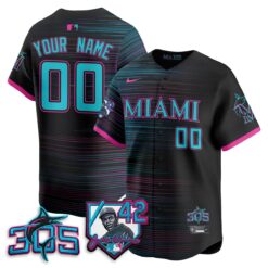 MIA 2026 Jackie Robinson New Era Vapor Custom Limited Jersey - All Stitched by Miami Marlins
