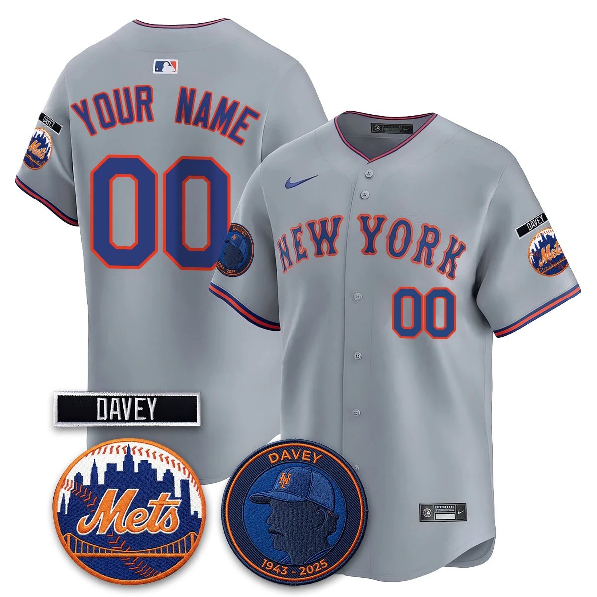 New York Mets 2026 Davey Johnson In Memoriam Vapor Limited Custom Jersey - All Stitched by New York Mets