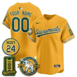 Oakland Athletics 2026 Alternate Sacramento - Celebrating 125 Years - Limited Custom Vapor Jersey - All Stitched by Oakland Athletics