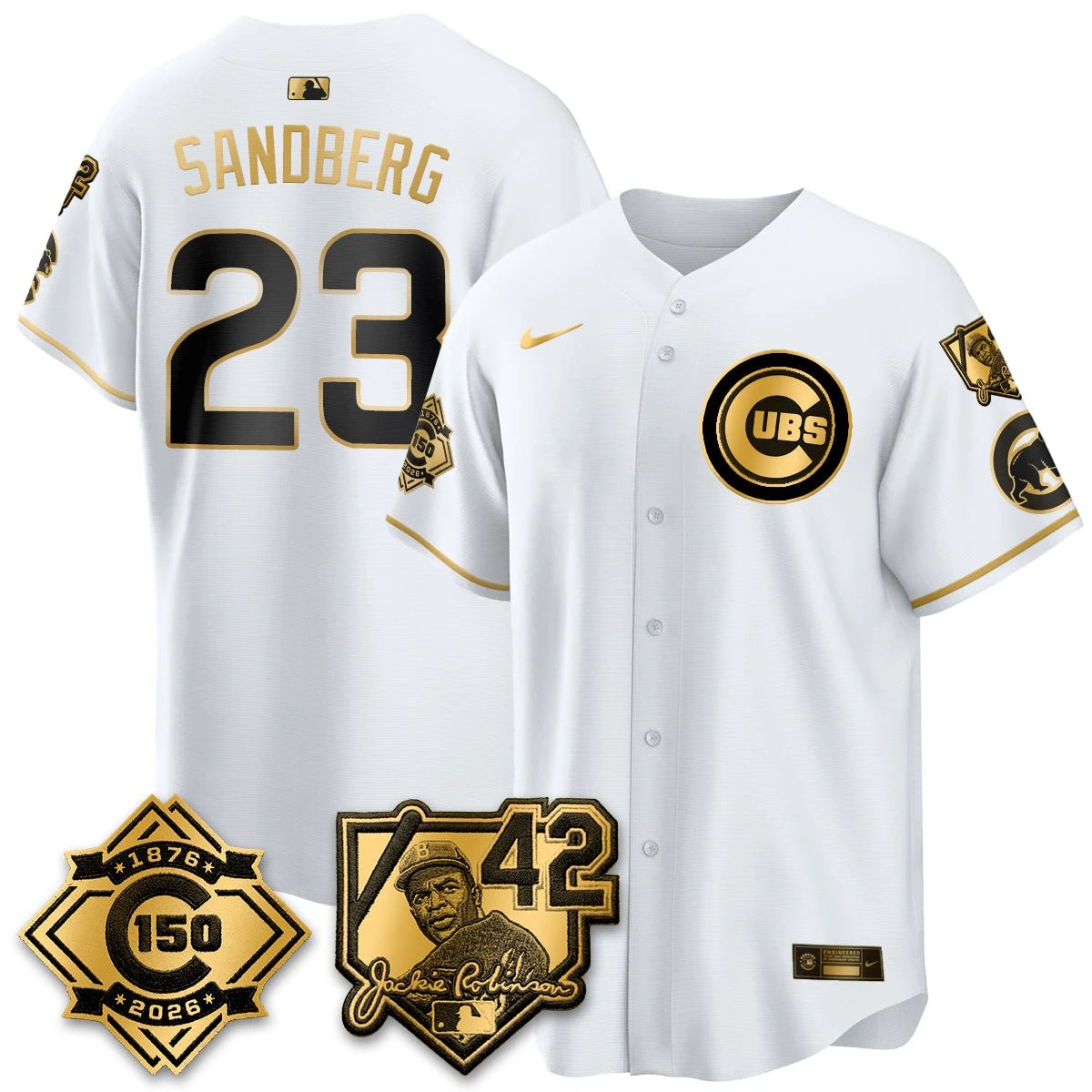 Chicago Cubs 150th Anniversary & Jackie Robinson Day Patch Vapor Premier Limited Jersey - All Stitched by Chicago Cubs