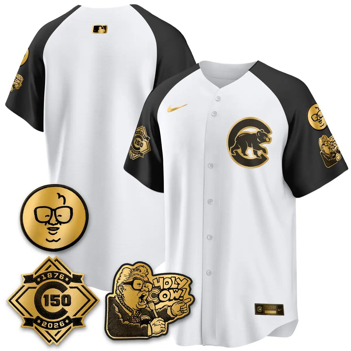 CHC 150th Anniversary Harry Caray Holy Cow Vapor Premier Limited Jersey - All Stitched V3 by Chicago Cubs