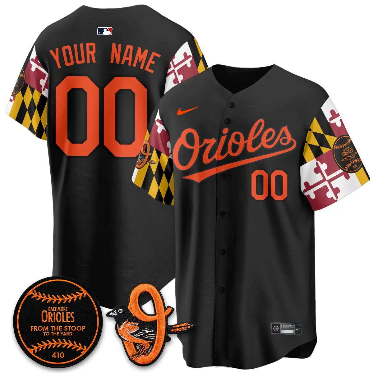 BAL 2026 x Maryland State Flag Vapor Custom Jersey - All Stitched V2 by Baltimore Orioles