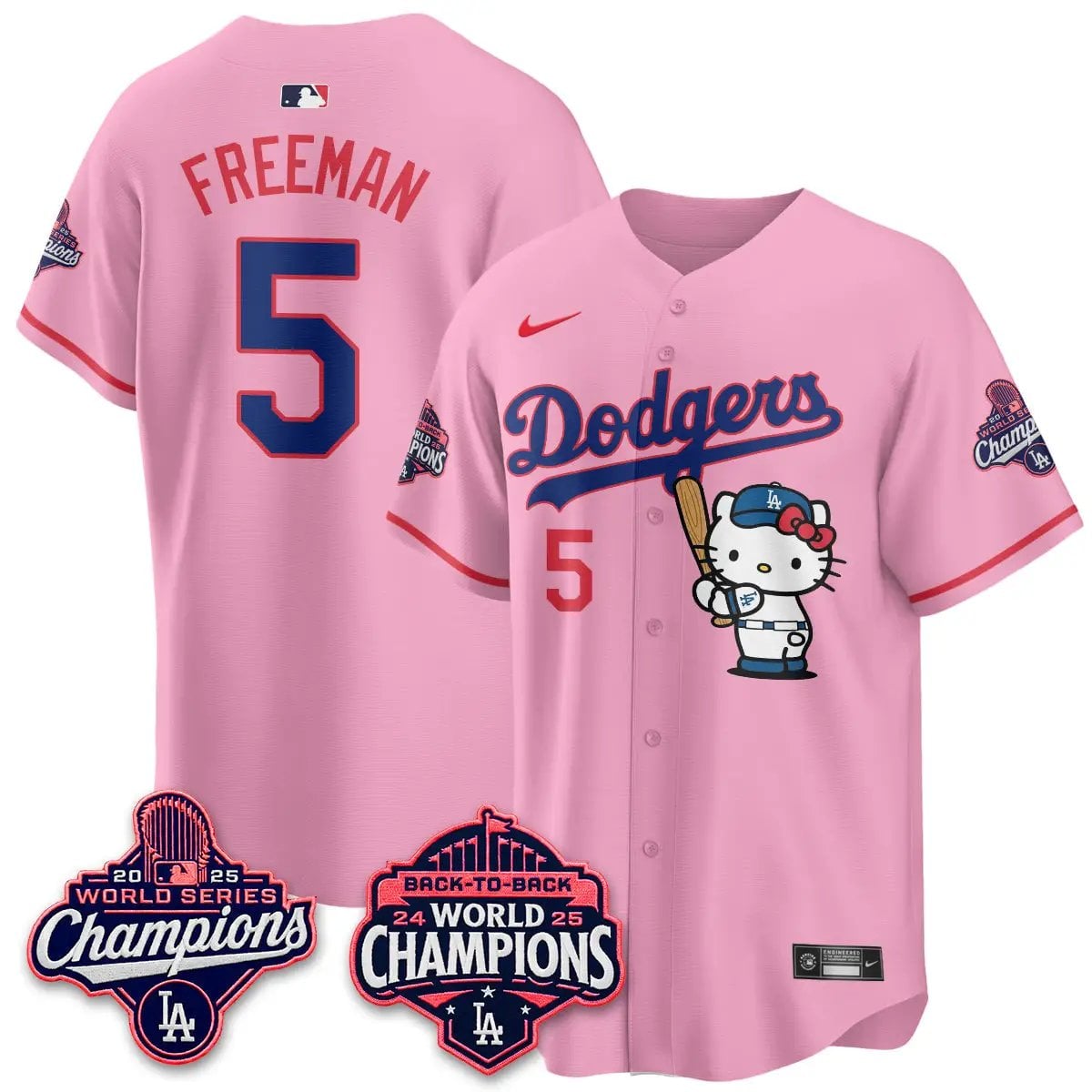 LAD x Hello Kitty Night 2026 Vapor Jersey - All Stitched by Los Angeles Dodgers