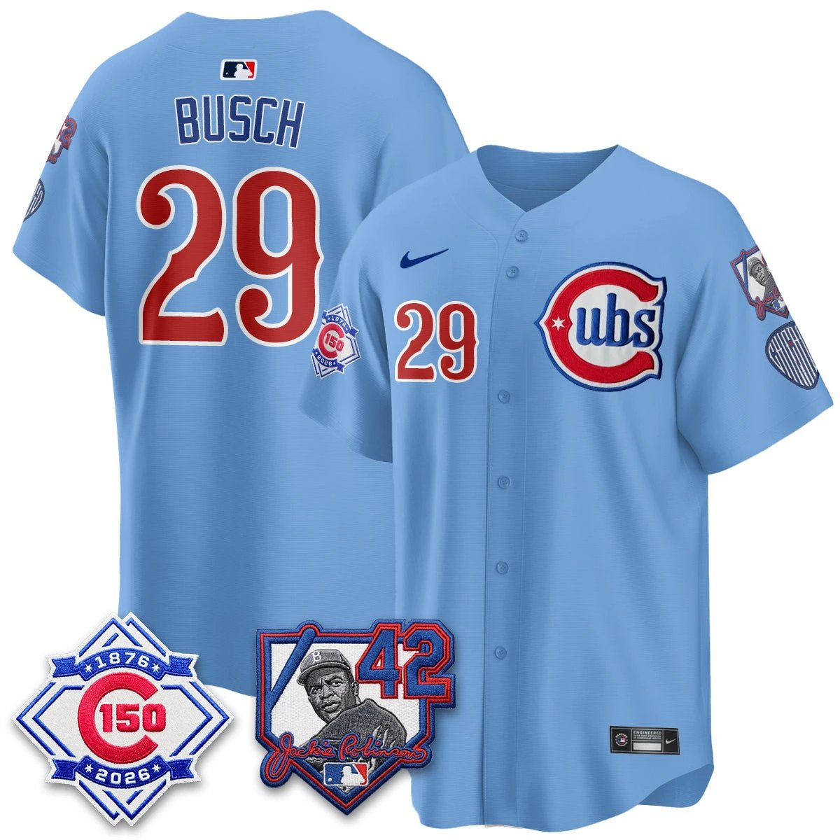 Chicago Cubs 150th Anniversary & Jackie Robinson Day Patch Vapor Premier Limited Jersey - All Stitched by Chicago Cubs