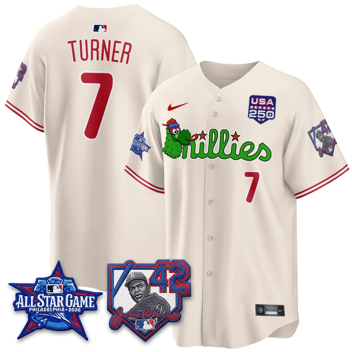 Philadelphia Phillies Phanatic 2026 New Era & 250th USA Vapor Limited Jersey - All Star Game - All Stitched by Philadelphia Phillies