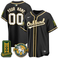 Oakland Athletics 2026 Black Out Style - Celebrating 125 Years - Limited Vapor Custom Jersey - All Stitched by Oakland Athletics