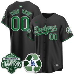 LAD Happy Earth Day Vapor Custom Jersey -All Stitched by Los Angeles Dodgers