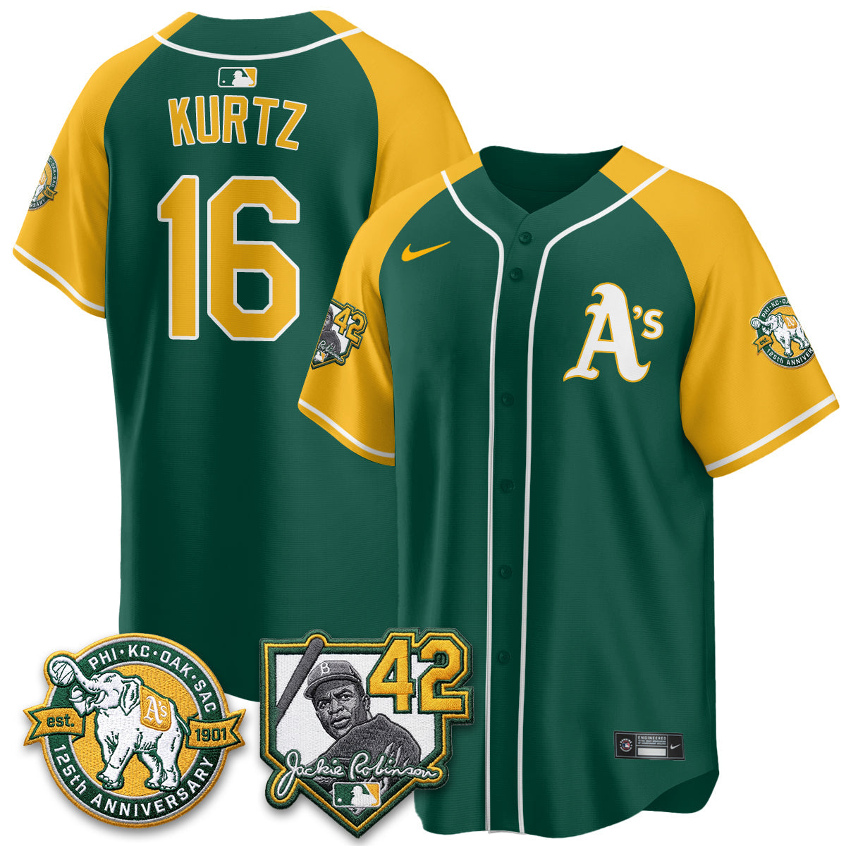 Oakland Athletics 2026 Jackie Robinson Day - Celebrating 125 Years Limited Vapor Jersey - All Stitched by Oakland Athletics