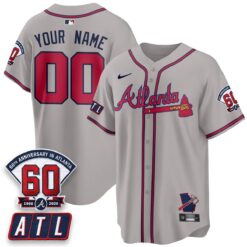 ATL 2026 60th Anniversary Vapor Limited Custom Jersey - All Stitched by Atlanta Braves