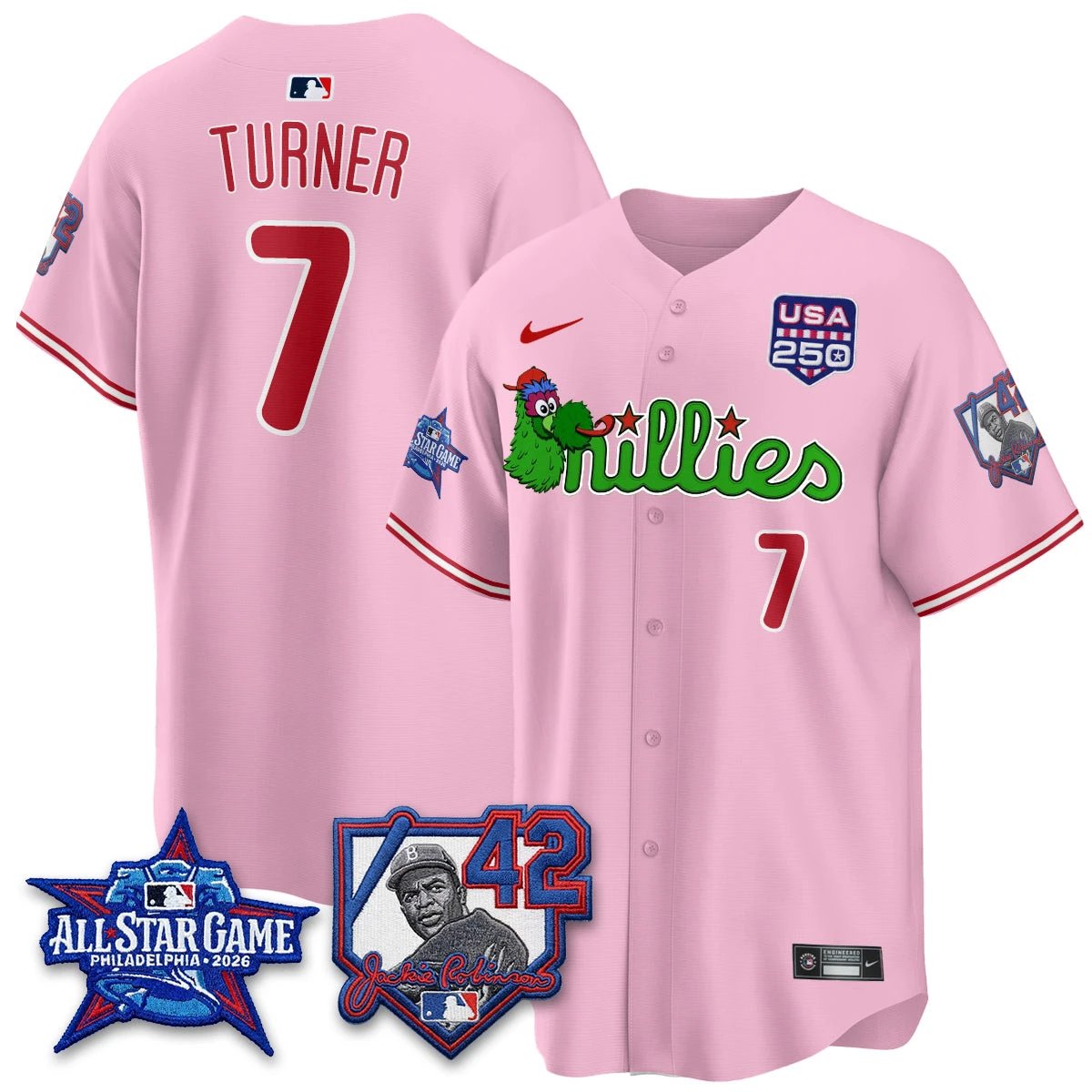 Philadelphia Phillies Phanatic 2026 New Era & 250th USA Vapor Limited Jersey - All Star Game - All Stitched by Philadelphia Phillies