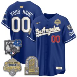 Los Angeles Dodgers 2026 New Era Gold Collection Vapor Custom Limited Jersey - B2B Champs - All Stitched by Los Angeles Dodgers