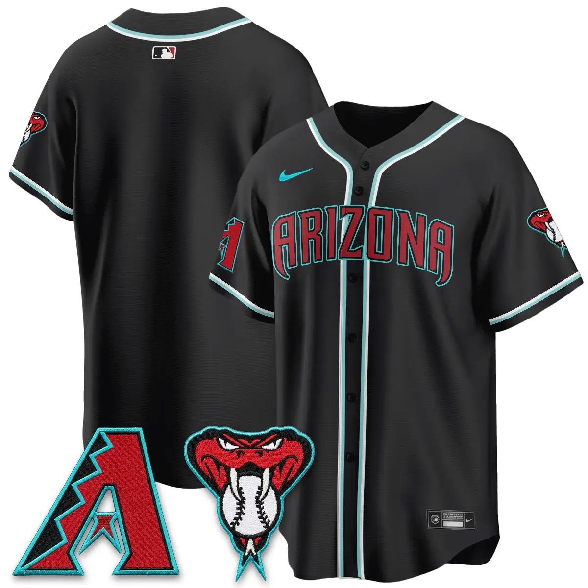 ARI Black Out Style Vapor Premier Limited Jersey - All Stitched by Arizona Diamondbacks