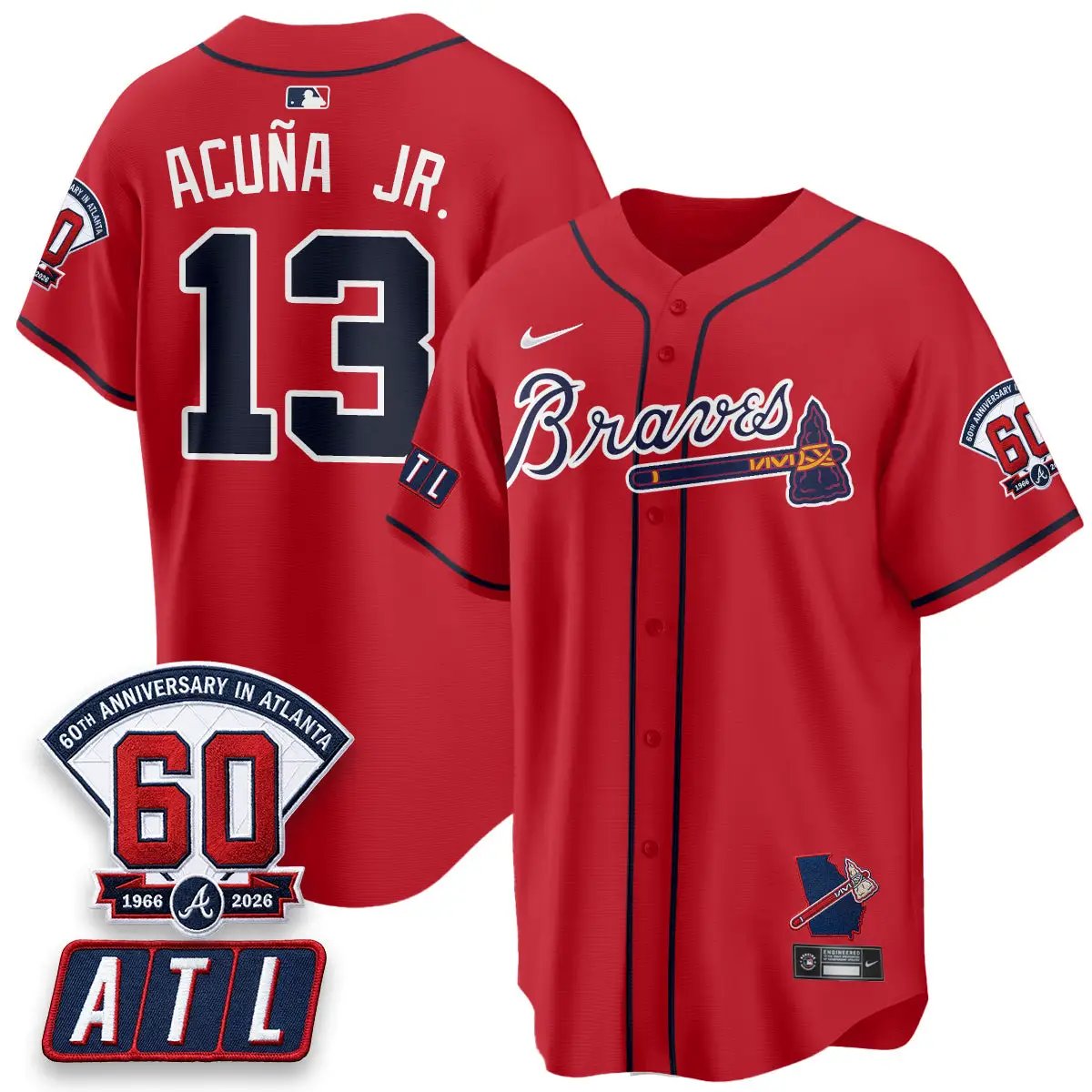 ATL 2026 60th Anniversary Vapor Limited Jersey - All Stitched by Atlanta Braves