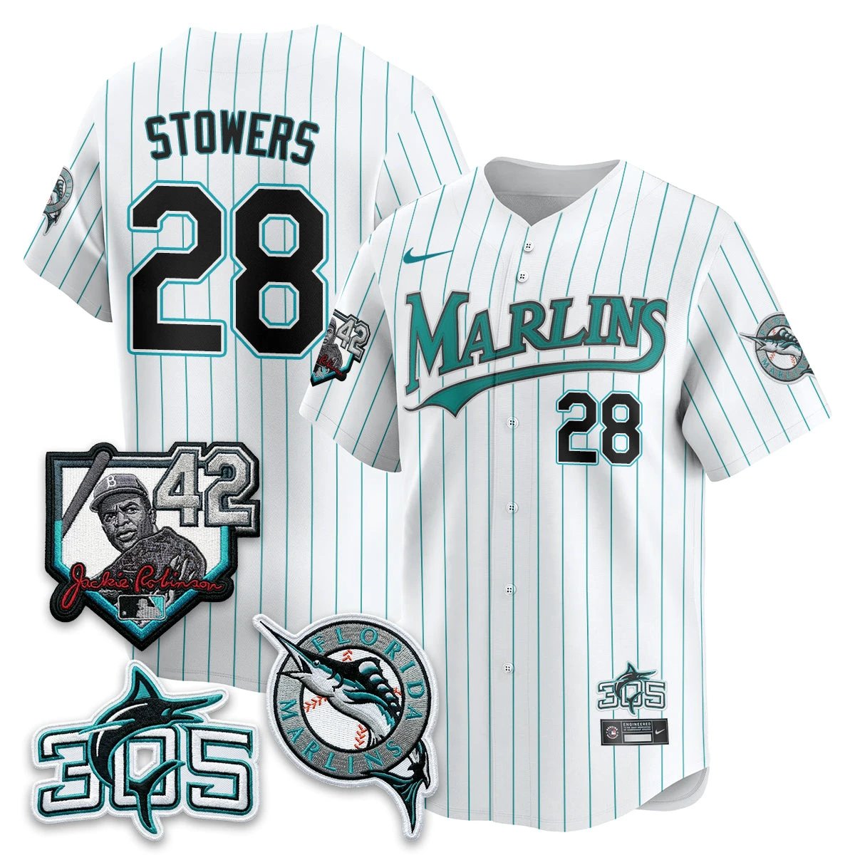 MIA 2026 Throwback Jackie Robinson New Era Vapor Limited Jersey - All Stitched by Miami Marlins