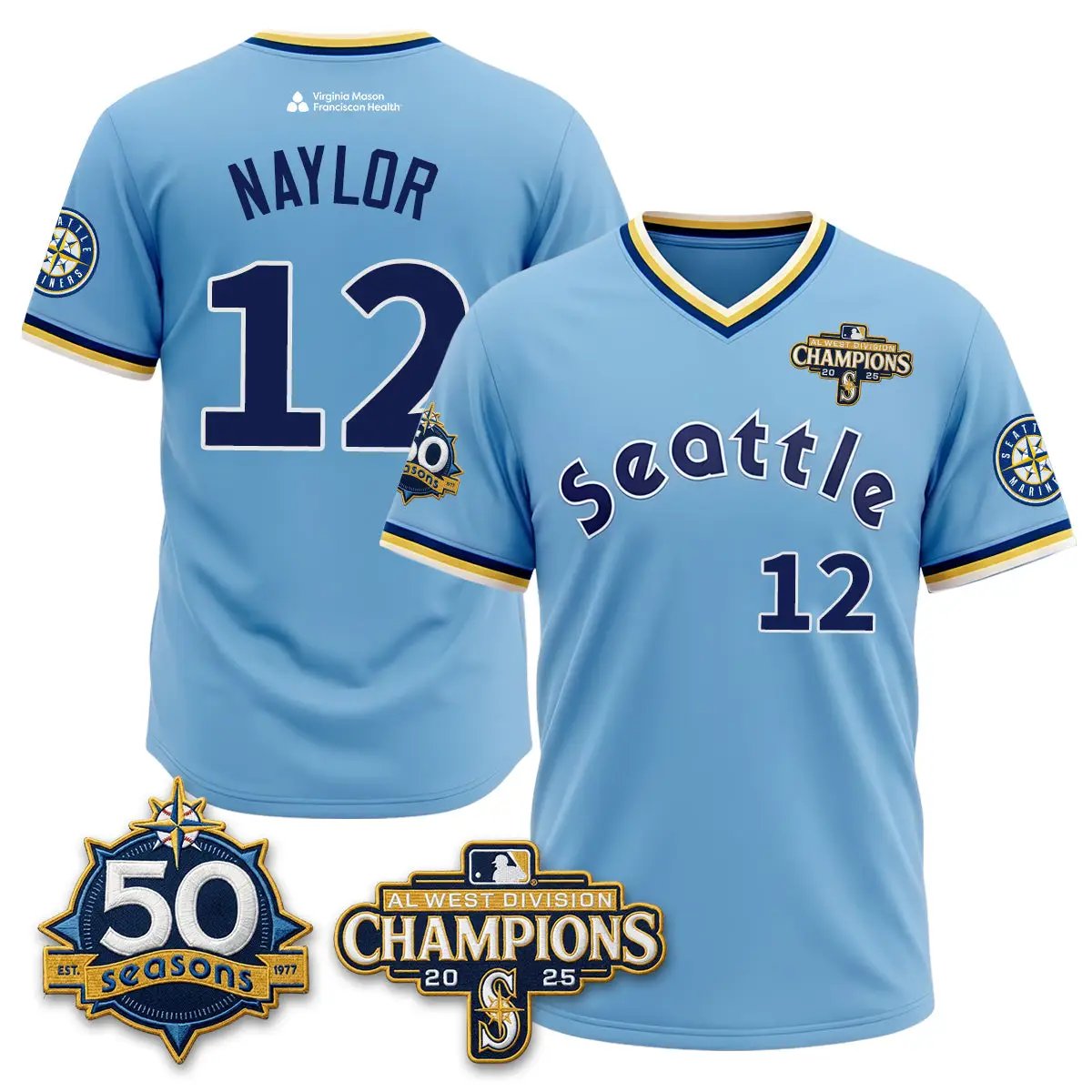 SEA 50th Anniversary Throwback Limited Jersey - All Stitched by Seattle Mariners