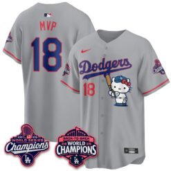 LAD x Hello Kitty Night 2026 Vapor White Jersey - All Stitched by Los Angeles Dodgers