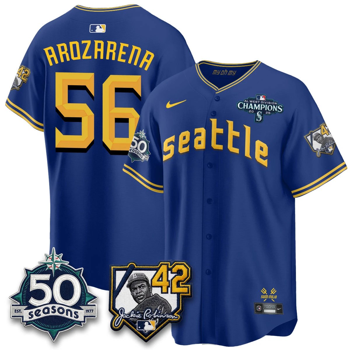 SEA 2026 Jackie Robinson New Era Vapor Limited Jersey - All Stitched by Seattle Mariners