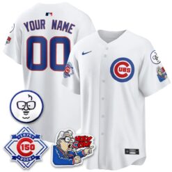 Chicago Cubs 150th Anniversary Harry Caray Holy Cow Vapor Premier Limited Custom Jersey - All Stitched V2 by Chicago Cubs