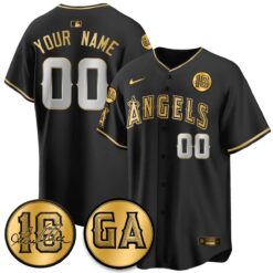 LAA Garret Anderson Tribute Patch Vapor Custom Jersey - All Stitched V2 by Los Angeles Angels