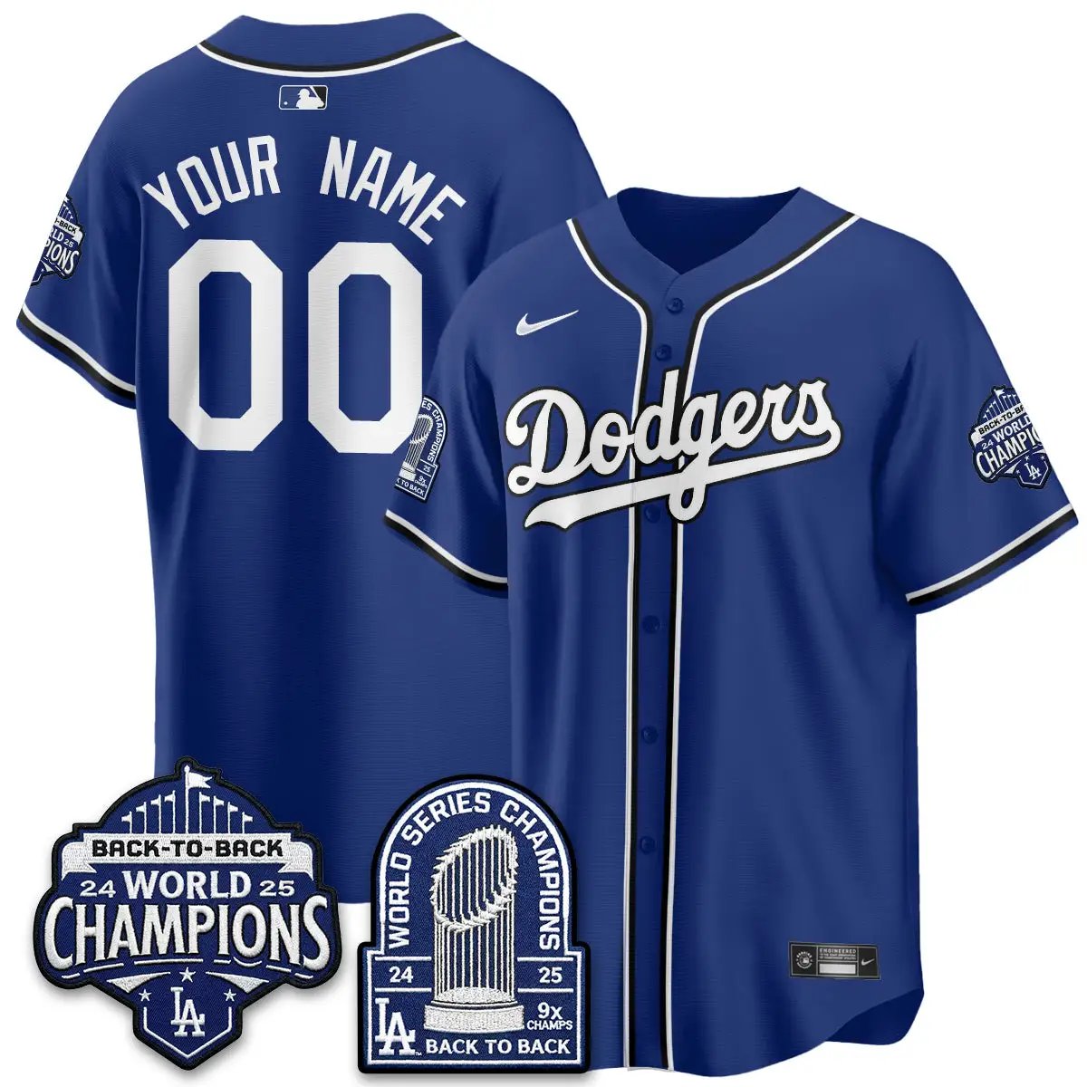 LAD 2026 Black Out Style Vapor Limited Custom Jersey - B2B Champs - All Stitched by Los Angeles Dodgers