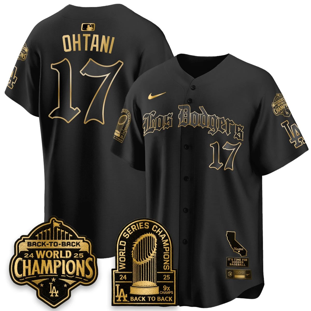 Los Angeles Dodgers World Series Champions Vapor Premier Limited Gothic Edition Jersey - All Stitched by Los Angeles Dodgers