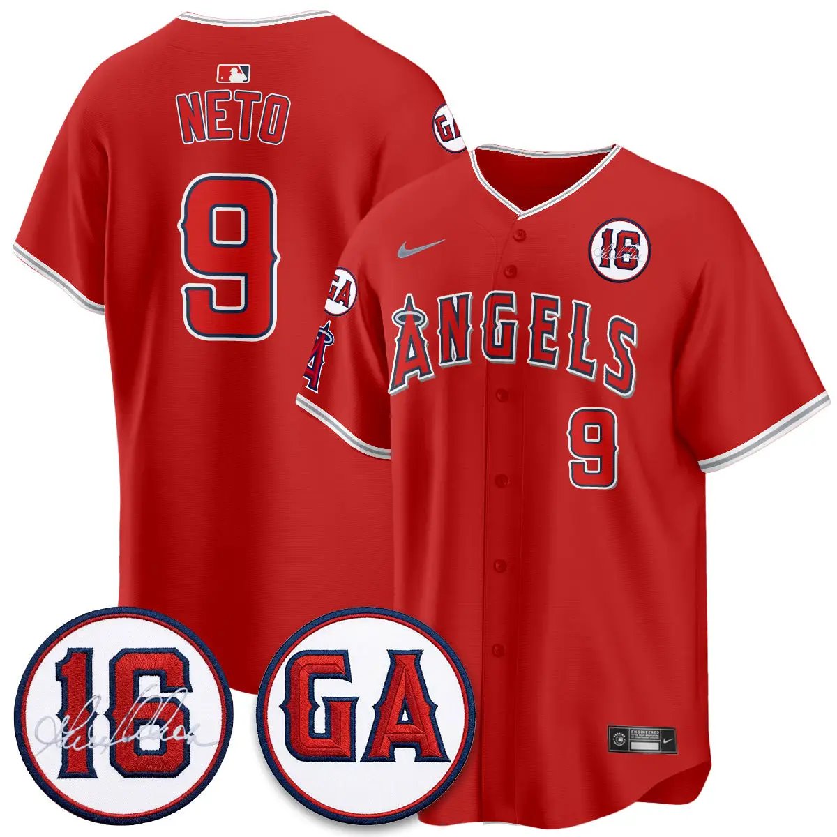 LAA Garret Anderson Tribute Patch Vapor Jersey - All Stitched V1 by Los Angeles Angels