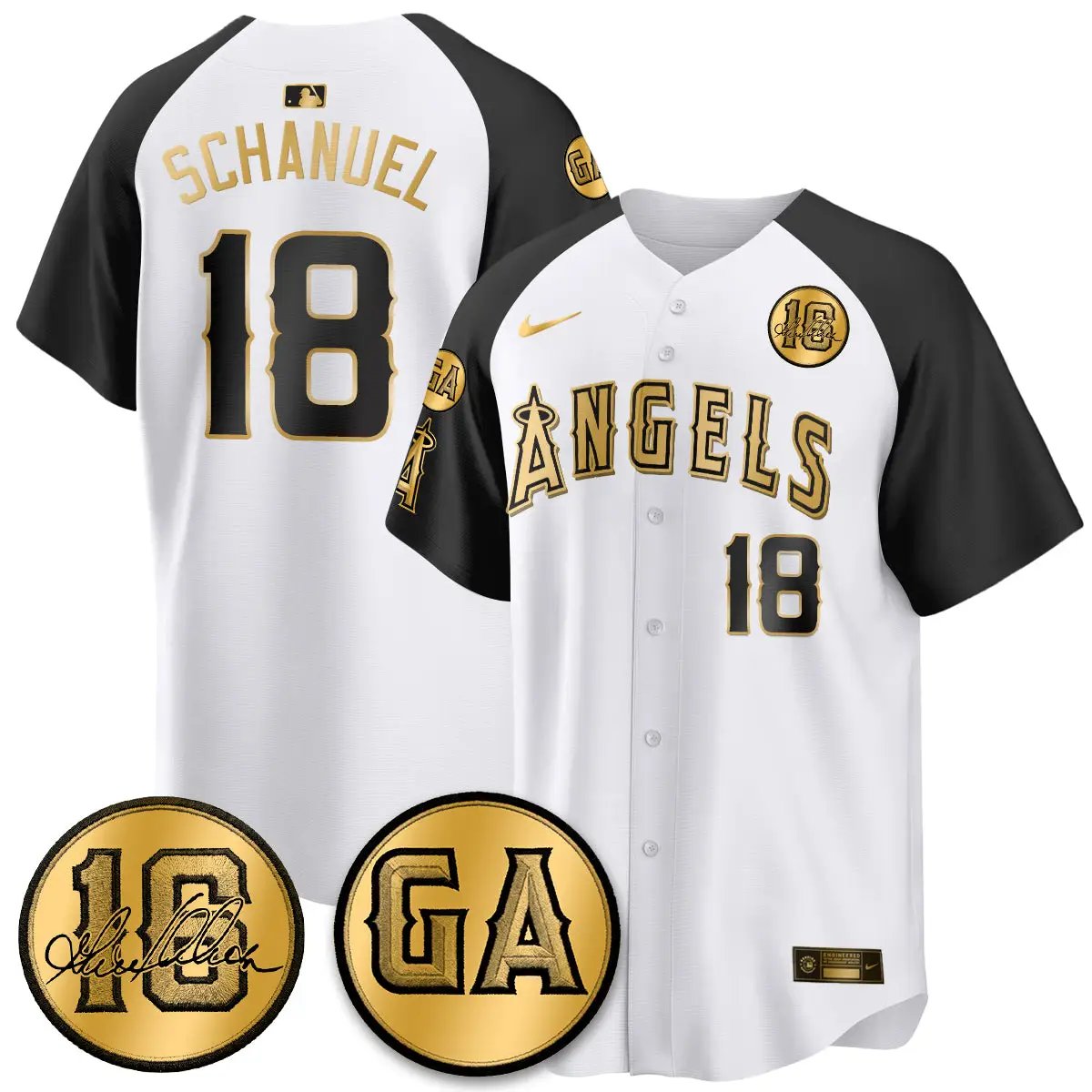 LAA Garret Anderson Tribute Patch Vapor Jersey - All Stitched V2 by Los Angeles Angels