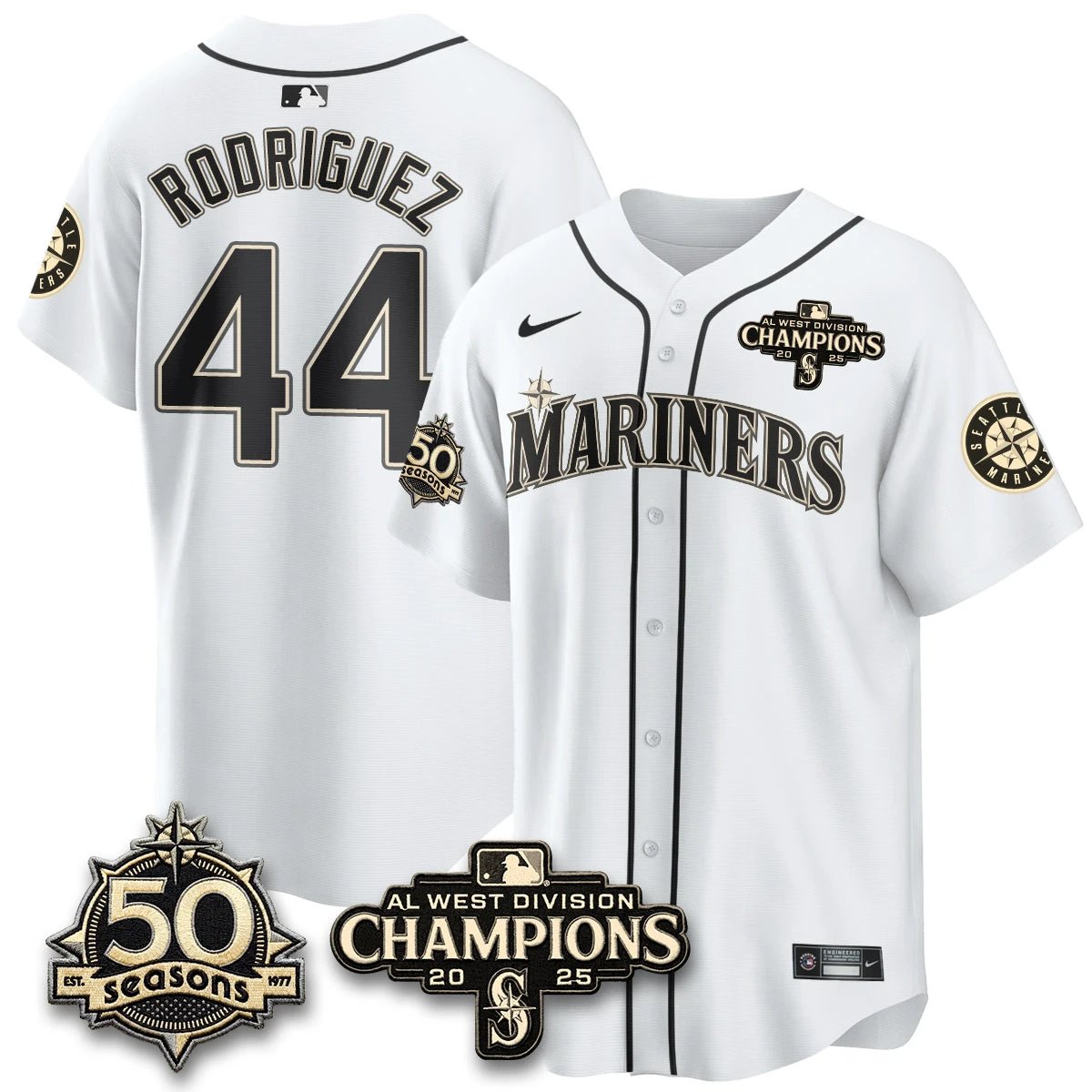 Seattle Mariners Vapor Premier Limited Jersey - 50th Anniversary & AL West Division Champions - Steelheads Community Funds - All Stitched by Seattle Mariners