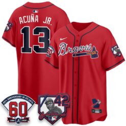 ATL 2026 Jackie Robinson Day Vapor Limited Red Jersey - All Stitched by Atlanta Braves