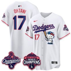 LAD x Hello Kitty Night 2026 Vapor White Jersey - All Stitched by Los Angeles Dodgers