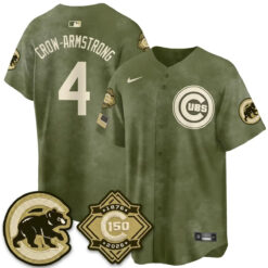 Chicago Cubs New Era Olive 2026 Armed Forces Day Jersey -All Stitched by Chicago Cubs