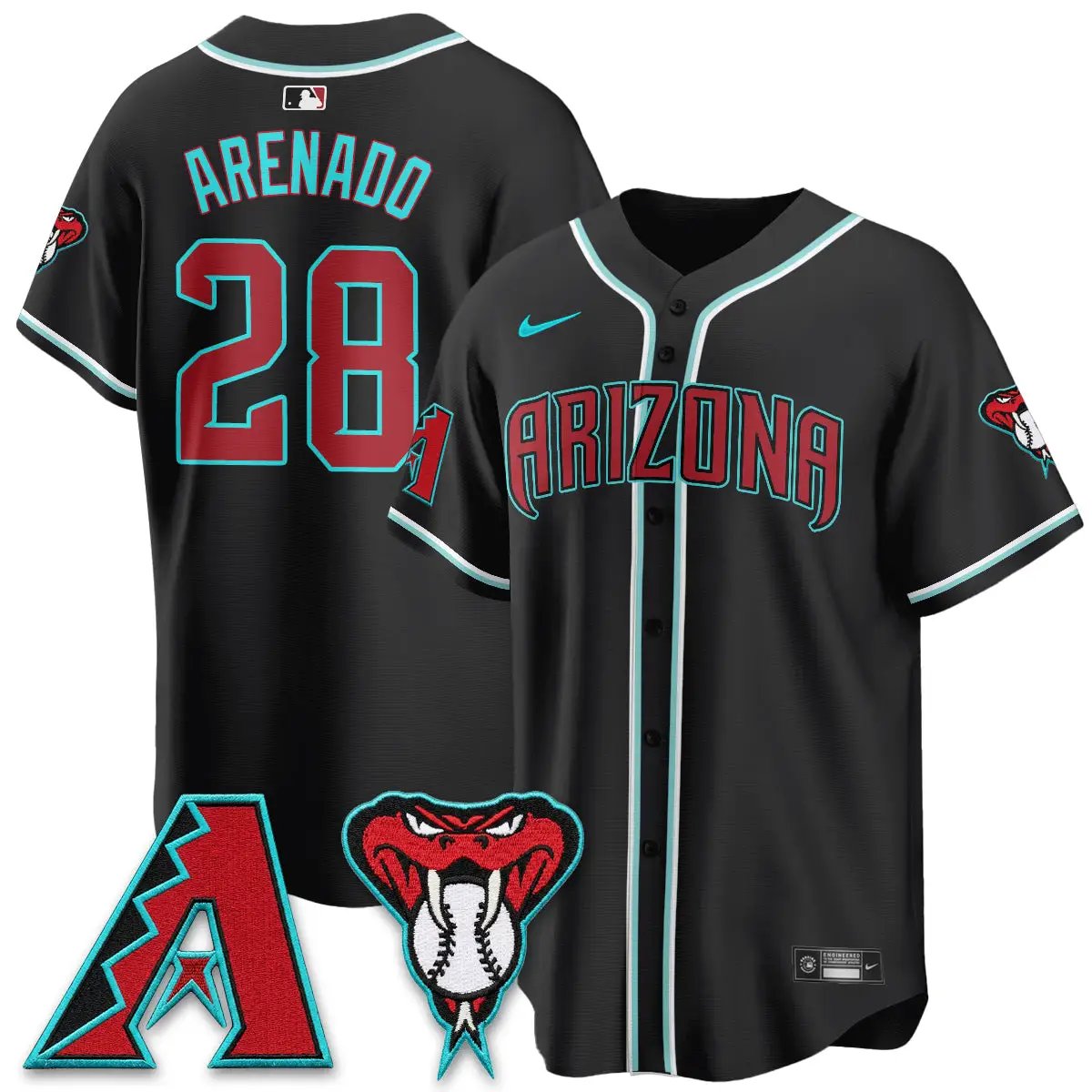 ARI Black Out Style Vapor Premier Limited Jersey - All Stitched by Arizona Diamondbacks