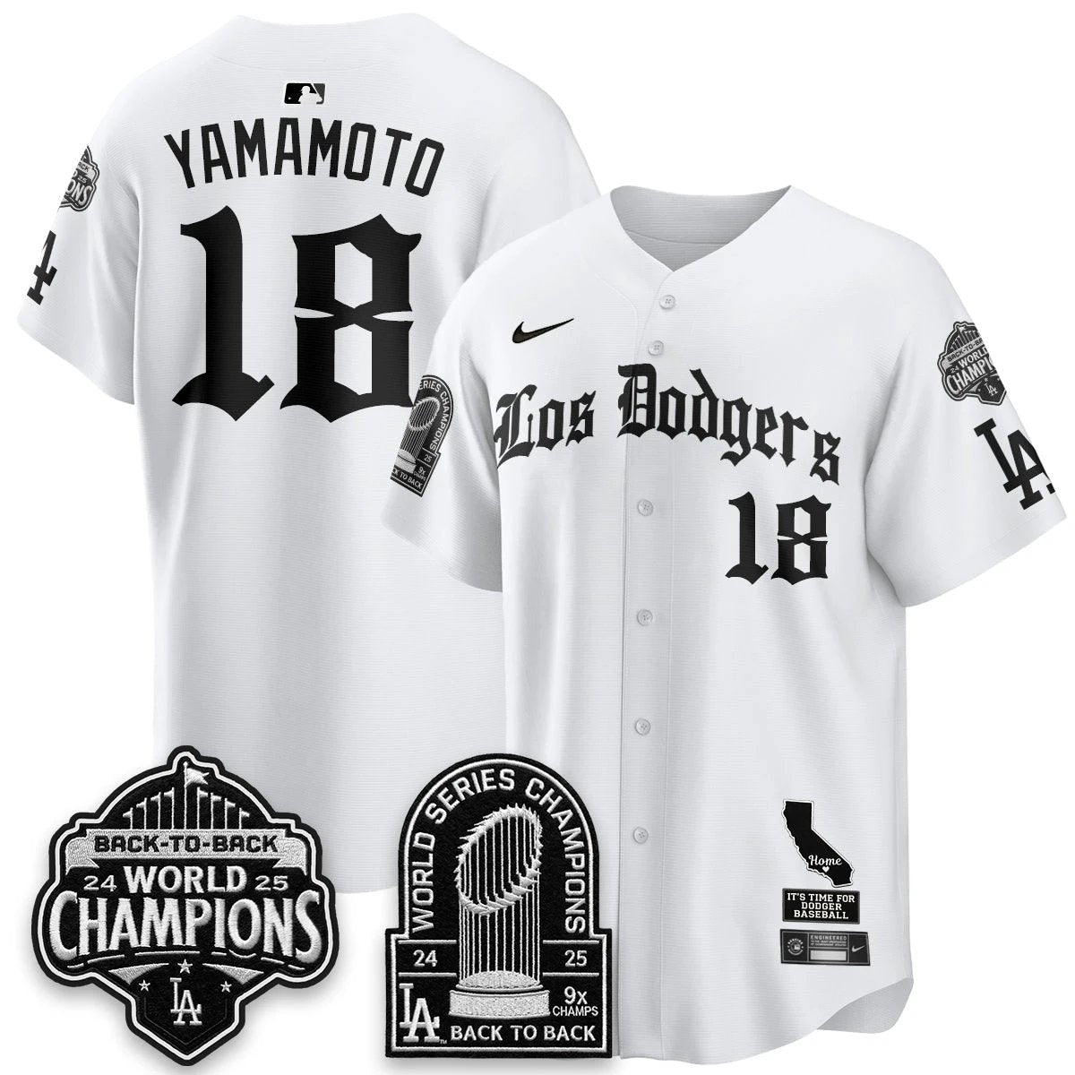 Los Angeles Dodgers World Series Champions Vapor Premier Limited Gothic Edition Jersey - All Stitched by Los Angeles Dodgers