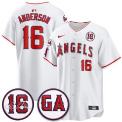 LAA Garret Anderson Tribute Patch Vapor Jersey - All Stitched V1 by Los Angeles Angels