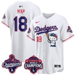 LAD x Hello Kitty Night 2026 Vapor White Jersey - All Stitched by Los Angeles Dodgers