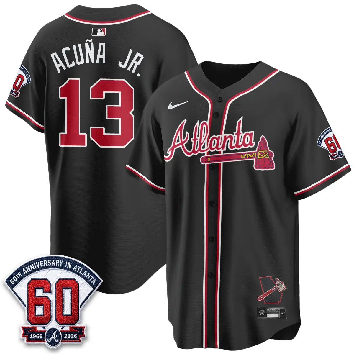 Atlanta Braves 2026 Black Out Style Vapor Limited Jersey - All Stitched by Atlanta Braves