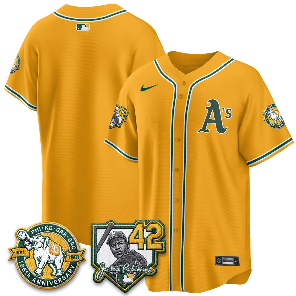 Oakland Athletics 2026 Jackie Robinson Day - Celebrating 125 Years Limited Vapor Jersey - All Stitched by Oakland Athletics