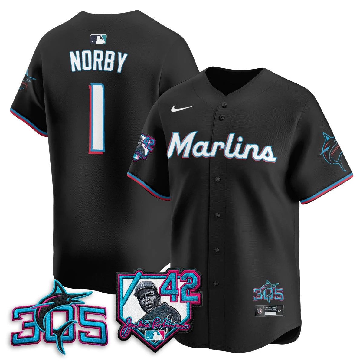 MIA 2026 Jackie Robinson New Era Vapor Limited Jersey - All Stitched by Miami Marlins