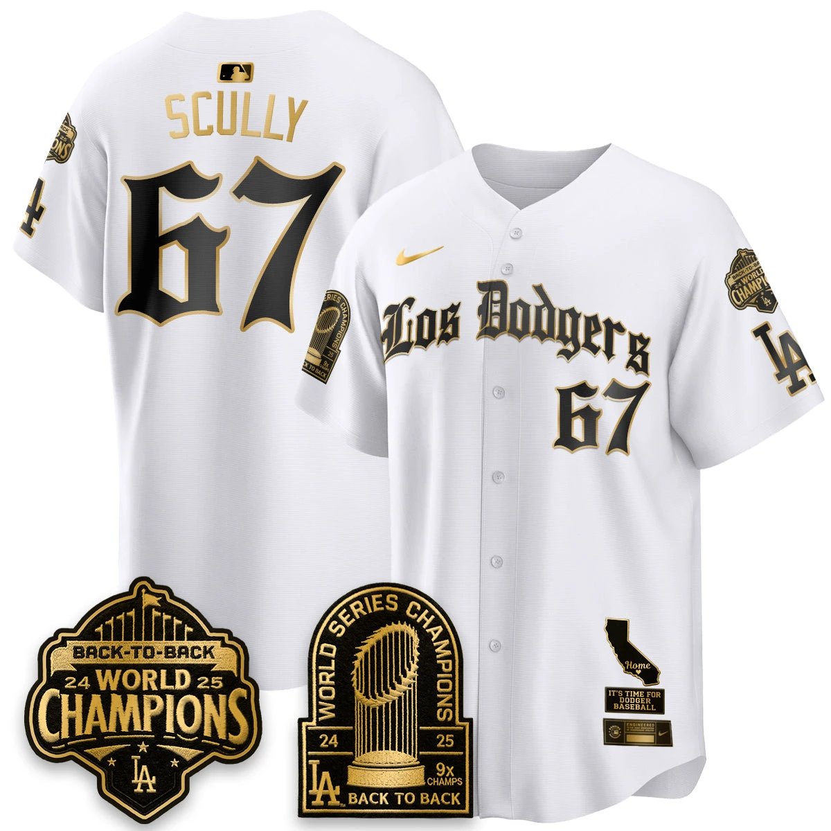 Los Angeles Dodgers World Series Champions Vapor Premier Limited Gothic Edition Jersey - All Stitched by Los Angeles Dodgers