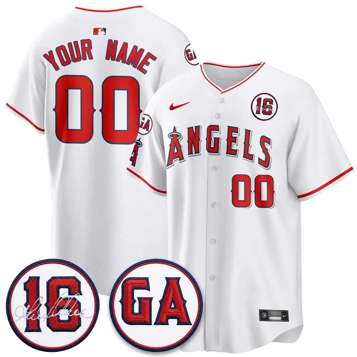 LAA Garret Anderson Tribute Patch Vapor Premier Limited Custom Jersey - All Stitched by Los Angeles Angels