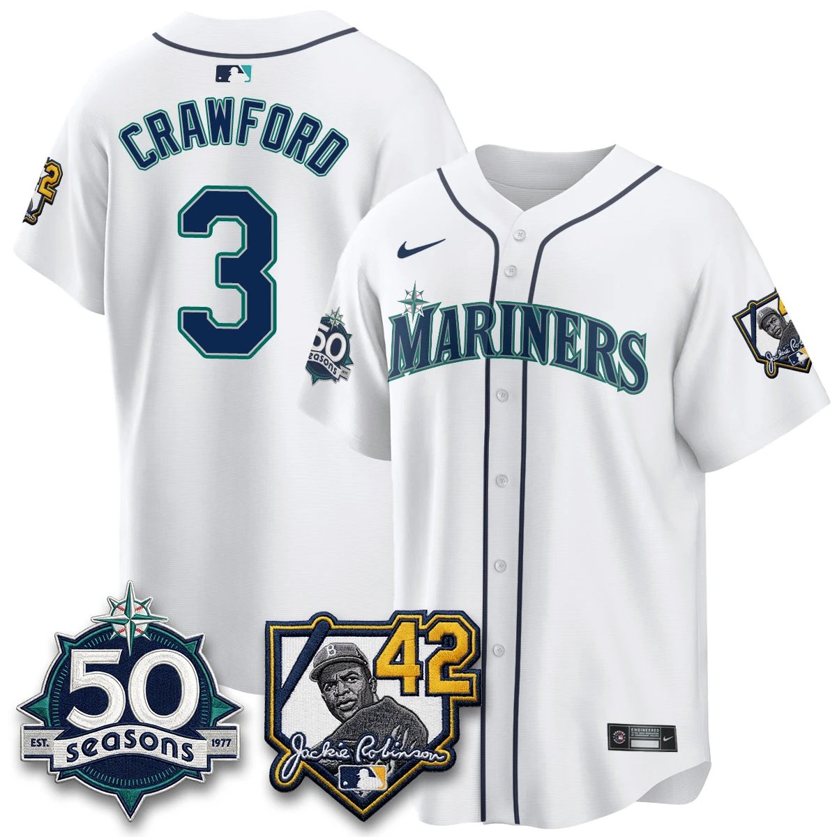 SEA 2026 Jackie Robinson New Era Vapor Limited Jersey - All Stitched by Seattle Mariners