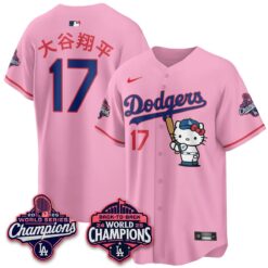 LAD x Hello Kitty Night 2026 Vapor White Jersey - All Stitched by Los Angeles Dodgers