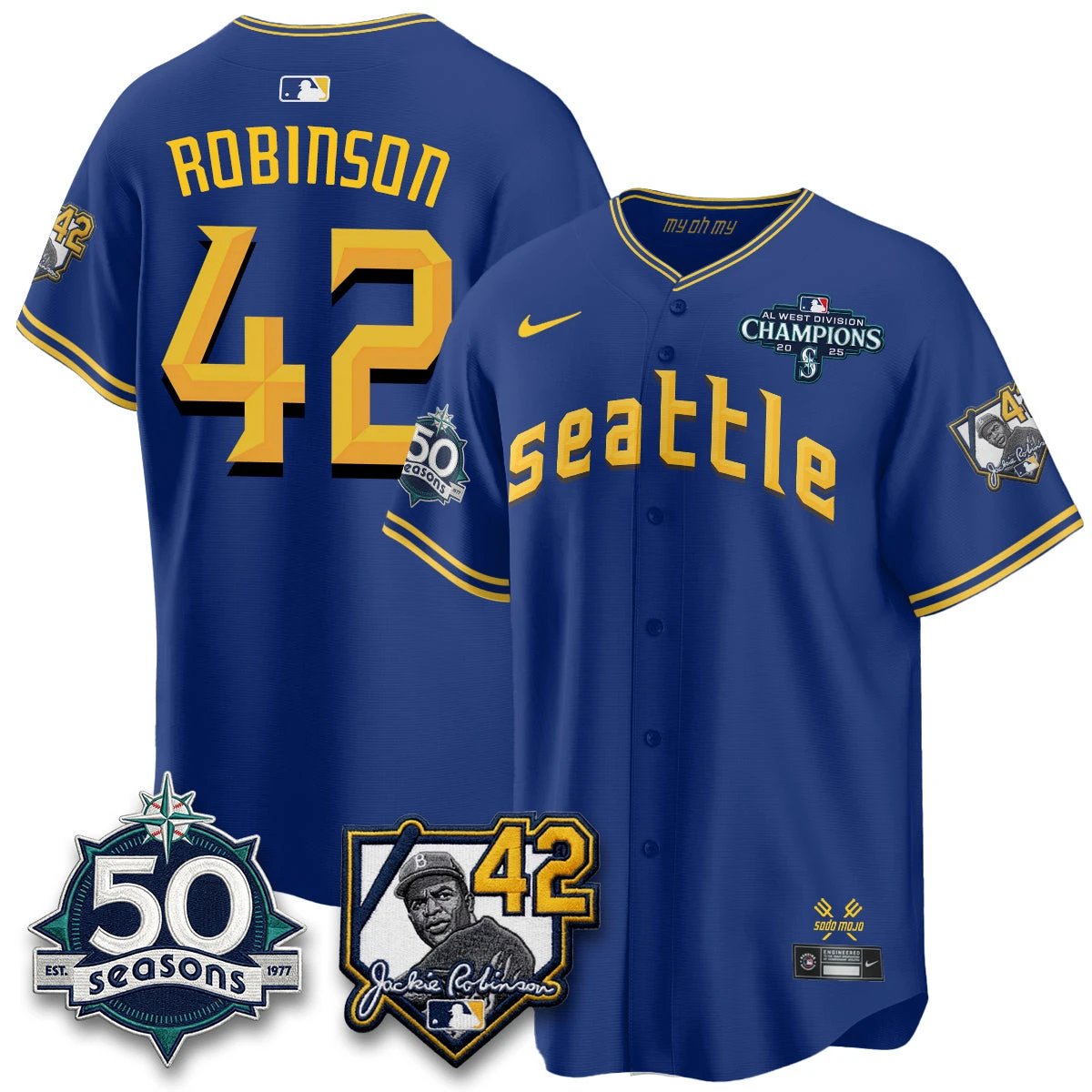 SEA 2026 Jackie Robinson New Era Vapor Limited Jersey - All Stitched by Seattle Mariners